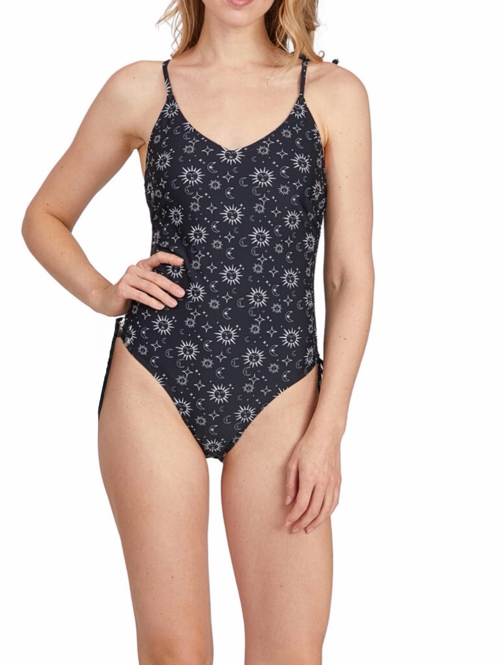Cyn & Luca - Black Celestial Print One-Piece Swimsuit